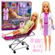 Muñeca doctor y paciente en cama hospitalaria con accesorios de Lean toys