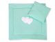 Pram Bedding Set With Duvet And Pillow 2pcs - Hearts Mint