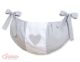 Bolsa para Juguetes My Sweet Baby - Corazones Blancos sobre Gris