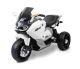 Moto eléctrica infantil Toyz Nitro blanca con tres ruedas estables