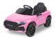 Coche eléctrico Toyz Audi RS3 rosa vista frontal con luces encendidas