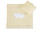 Pram Bedding Set With Duvet And Pillow 2pcs - Hearts White Dots On Beige