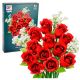 Bouquet de rosas con bloques de construcción de Lean Toys, set creativo.