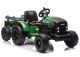 Tractor de batería con remolque verde oscuro 24V