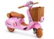 Moto Eléctrica Vespa Infantil Rosa 12V | Scooter con Luces y MP3
