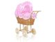 Carrito de Muñecas My Sweet Baby con Ropa de Cama Rosa