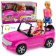 Muñeca Anlily con coche convertible morado en primer plano