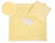 Pram Bedding Set With Duvet And Pillow 2pcs - Hearts Yellow Strips