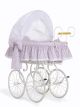 Moisés Wicker Hood Crib Jasmine My Sweet Baby - Blanco y Rosa