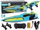 Lancha RC 2.4 GHz Lean Toys turquesa y amarillo, vista superior