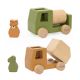 Juego de coches de construcción de animales de madera Trixie