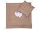 Pram Bedding Set With Duvet And Pillow 2pcs - Hearts White Dost On Brown