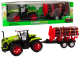 Tractor de granja con remolque y árboles de Bali