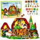 Bloques magnéticos de animales de granja de Lean toys en acción.