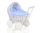 Carrito de Muñecas My Sweet Baby de Mimbre Blanco con Ropa