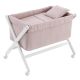 Minicuna de madera estructura tijera Unic rosa blanco 55x87x74 cm
