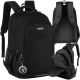 Mochila 22L Negra Kruzzel - Ideal para Escuela y Actividades