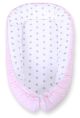 Baby Nest Double-sided Premium Cocoon For Infants Bobono- Dots On Pink/ Grey Stars