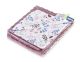 Manta Minky infantil Twigs rosa con cintas sensoriales 75x100 cm