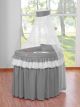 Set de Moisés de Mimbre con Ruedas y Dosel - Little Princess Gris de My Sweet Baby