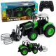 Tractor teledirigido Lean toys con pinza para pacas y luces LED