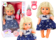 Muñeca con vestido azul marino y sonido de bebé