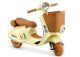 Moto Eléctrica Infantil Vespa XW-03 Beige 12V – Scooter con Luces y Música