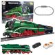 Set locomotora de vapor RC Lean Toys 2348 piezas con vagón y vías, contenido paquete