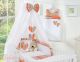 Dosel de Cuna My Sweet Baby con Corazones Naranjas 160x250cm