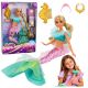Muñeca sirena Anlily con cola brillante y accesorios coloridos.