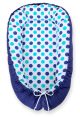 Baby Nest Double-sided Premium Cocoon For Infants Bobono- Mint-turquoise Dots
