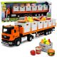 Camión de transporte de comida naranja con luces y sonidos