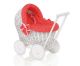 Cochecito de Muñeca My Sweet Baby de Mimbre con Ropa Blanca y Roja