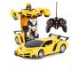 Auto Robot Transformer y Coche Deformado 2 en 1 Amarillo