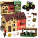 Set de granja con tractor, establo y animales 44 piezas