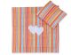 Pram Bedding Set With Duvet And Pillow 2pcs - Hearts Orange Strips