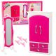 Conjunto de Muebles para Muñecas con Armario y Espejo Rosa