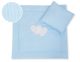 Pram Bedding Set With Duvet And Pillow 2pcs - Hearts Blue Strips