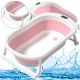 Bañera plegable con pies antideslizantes color rosa