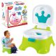 Orinal interactivo musical verde con corona azul 5 en 1 LEAN Toys vista frontal