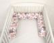 Bumper enrollable para cuna My Sweet Baby - Rosas Sepia