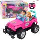 Coche RC off-road rosa a control remoto de Lean toys con muñecas