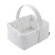 Cesta canastilla Cambrass 22,5x29x29 cm en piqué y plumeti orgánico, vista frontal