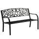 Banco de Jardín de Metal para 3 Personas WELCOME 127 cm Negro