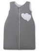Cotton Sleeping Bag For Children, Size M, 6-12 Months, Tog 2.5, All-season, Hearts Anthracite