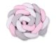 Protector de Cuna Knot Bumper XXL My Sweet Baby - Blanco, Gris y Rosa