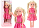 Muñeca Grande con Vestido Rosa y Coletas Rubias 46cm