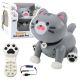 Gatito robot interactivo teledirigido gris LEAN Toys vista frontal