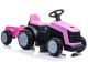 Tractor a Batería Rosa con Remolque