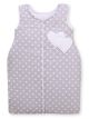 Cotton Sleeping Bag For Children, Size M, 6-12 Months, Tog 2.5, All-season, Hearts Dots On Grey